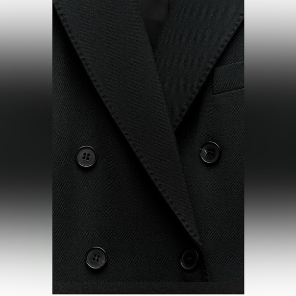 Zara Tailored Double Breasted Coat Black ZW COLLECTION size XS NWT - Picture 10 of 16